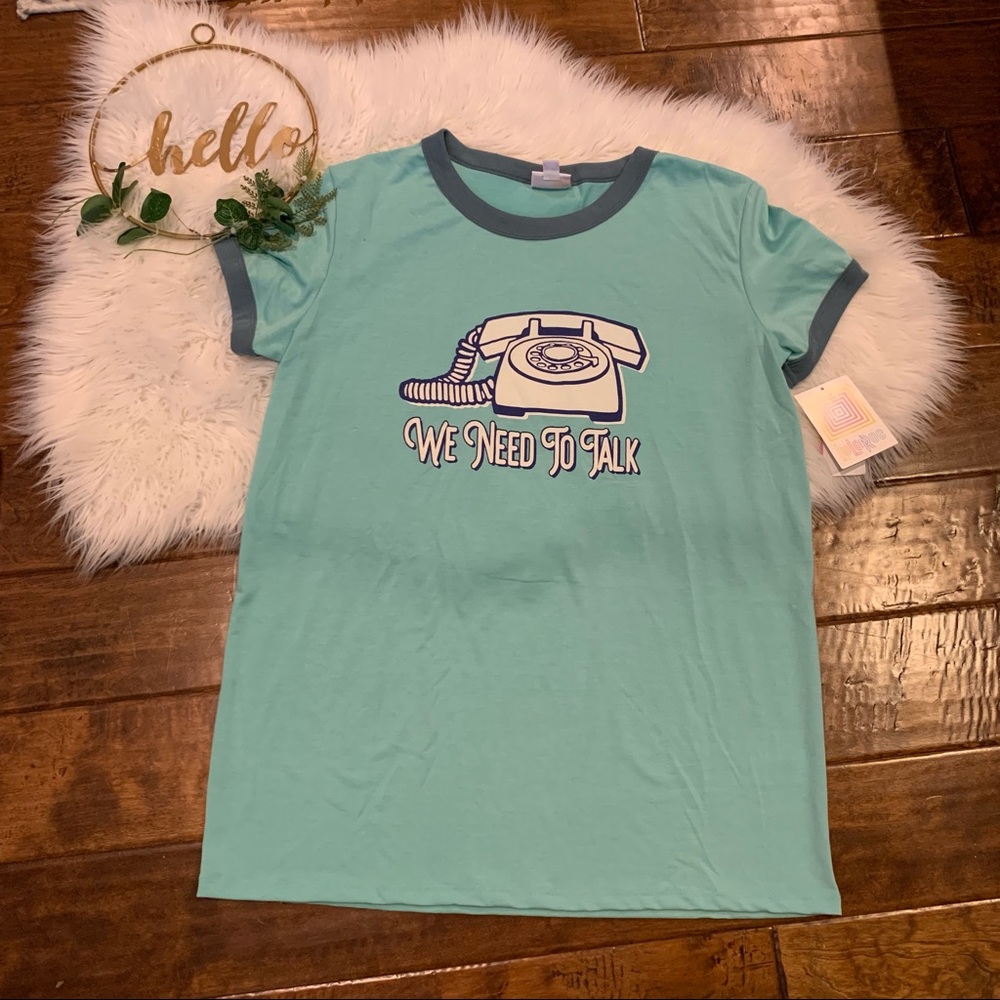 Lularoe Liv Top Blue Size Large We Need to Talk New
